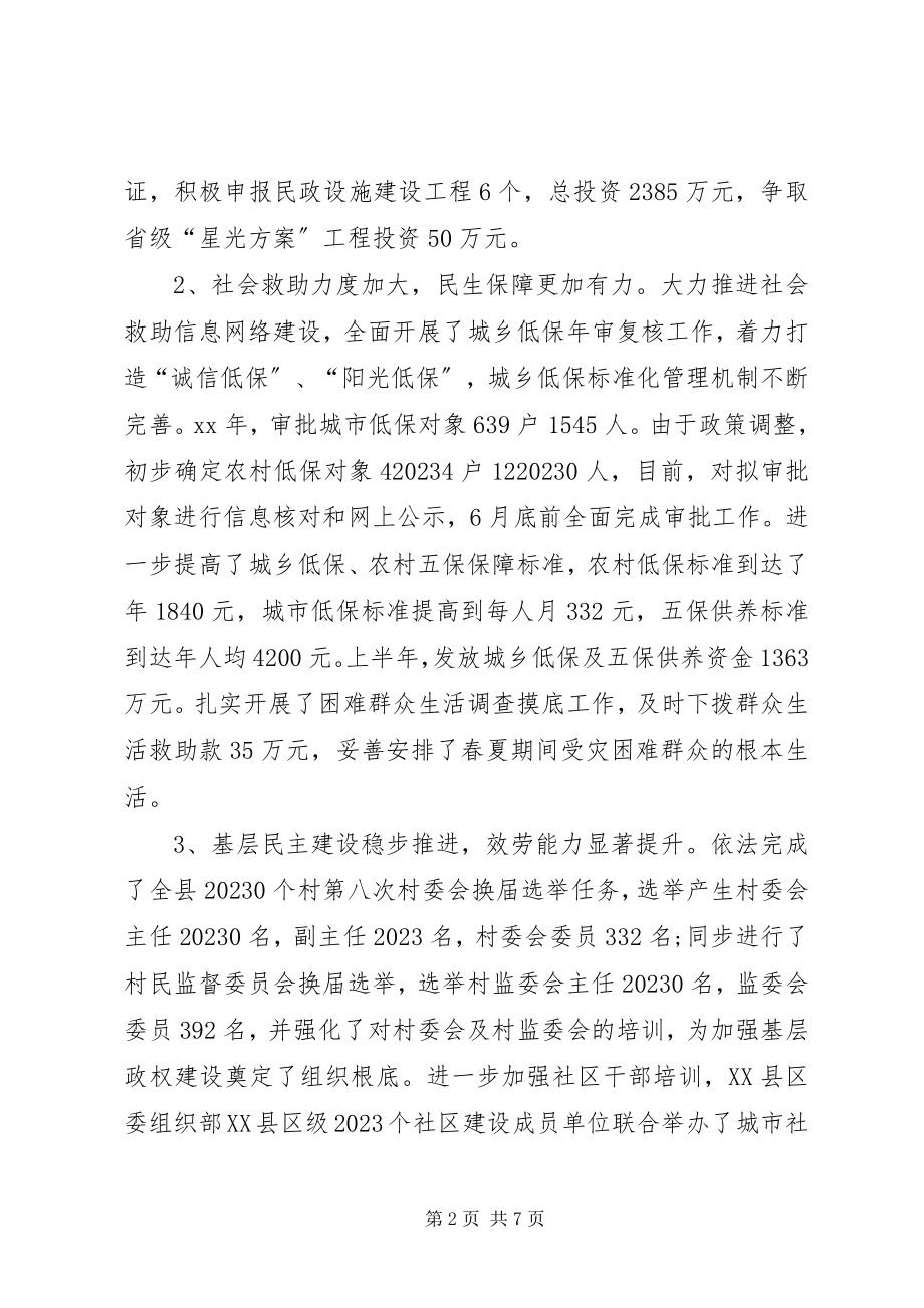 2023年县上半年民政工作总结.docx_第2页