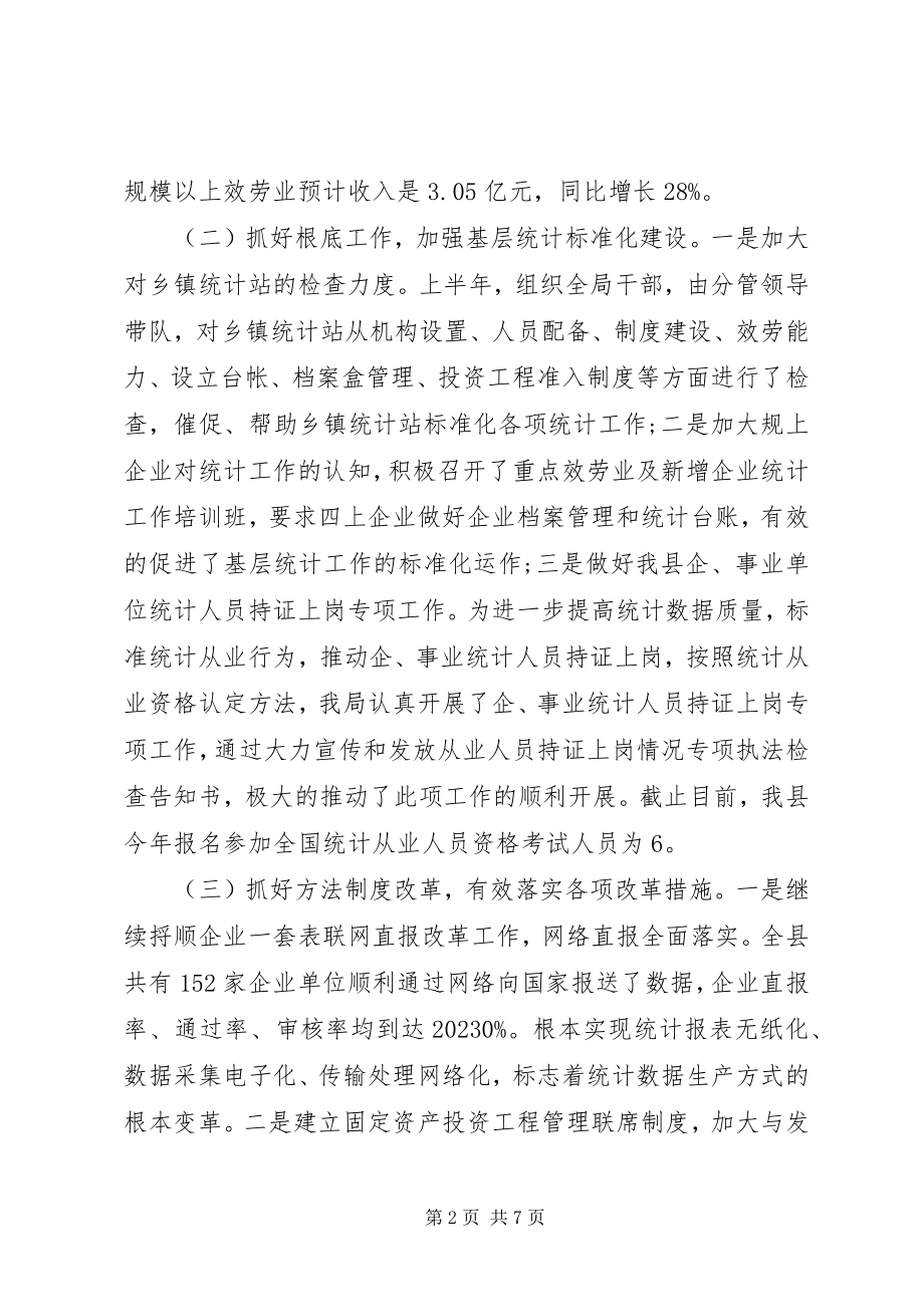 2023年统计局上半年工作总结及下半年工作计划2.docx_第2页