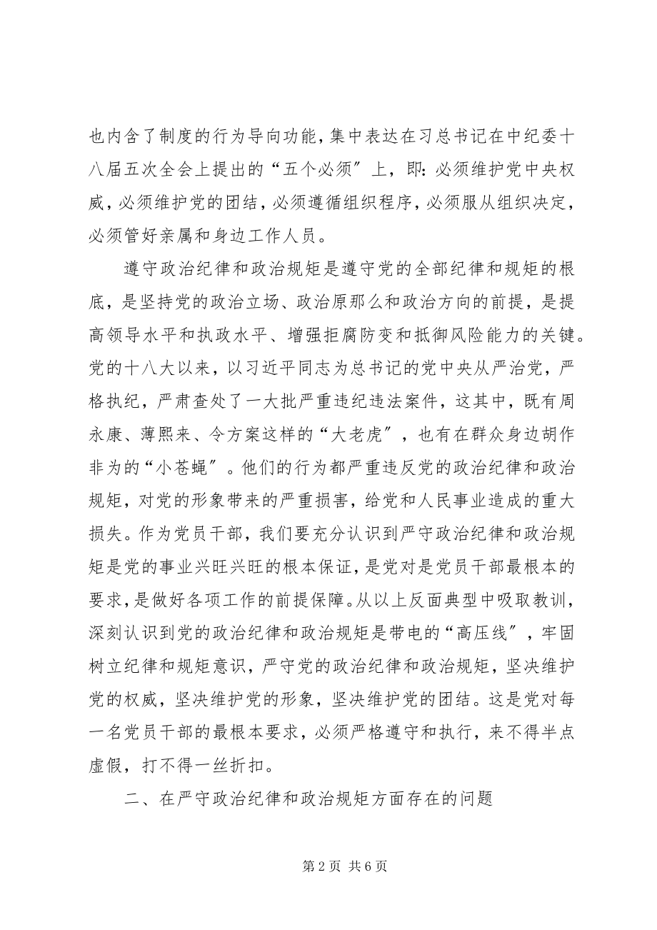 2023年乡镇党员严守党的政治纪律和政治规矩个人对照检查材料.docx_第2页