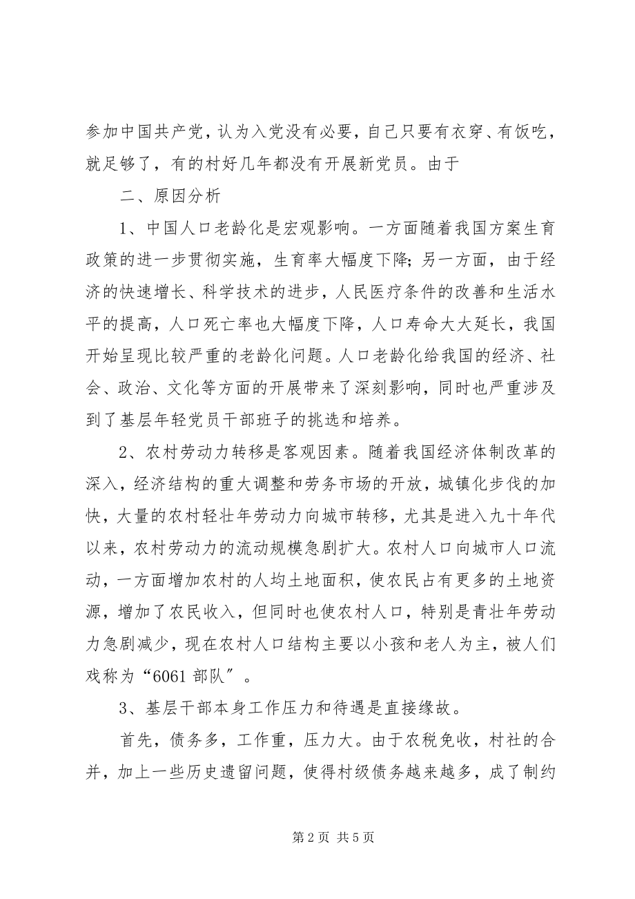 2023年对基层党员干部队伍老龄化思考.docx_第2页