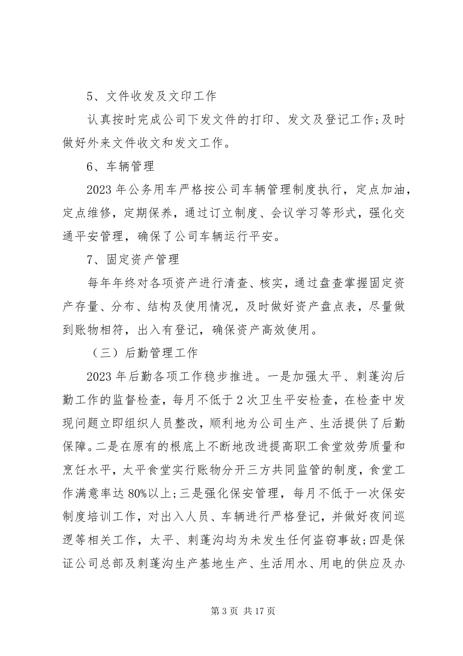 2023年公司综合办公室工作总结和工作计划精选三篇.docx_第3页