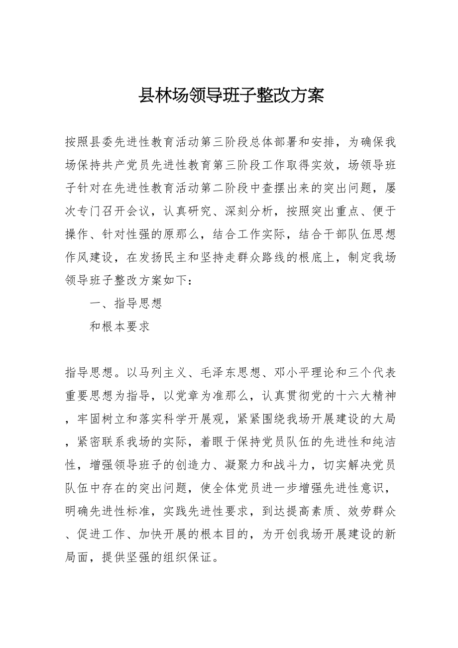 2023年县林场领导班子整改方案.doc_第1页