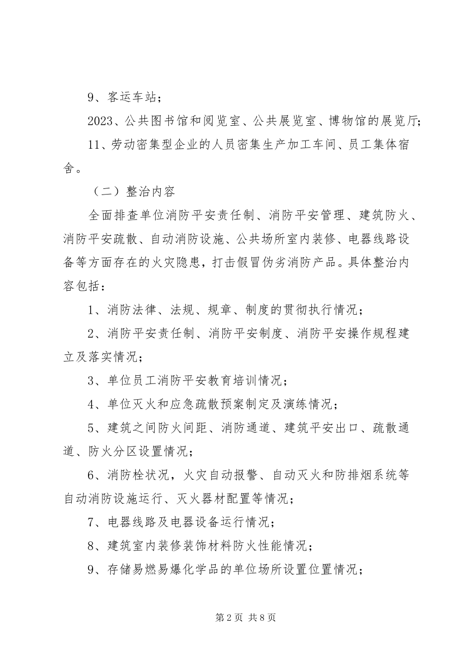 2023年公共聚集场所火灾隐患排查方案.docx_第2页