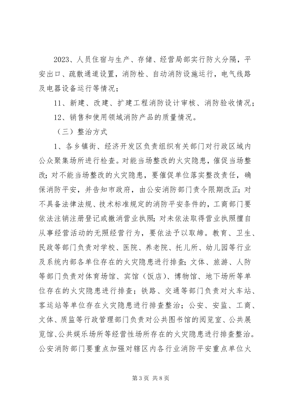 2023年公共聚集场所火灾隐患排查方案.docx_第3页