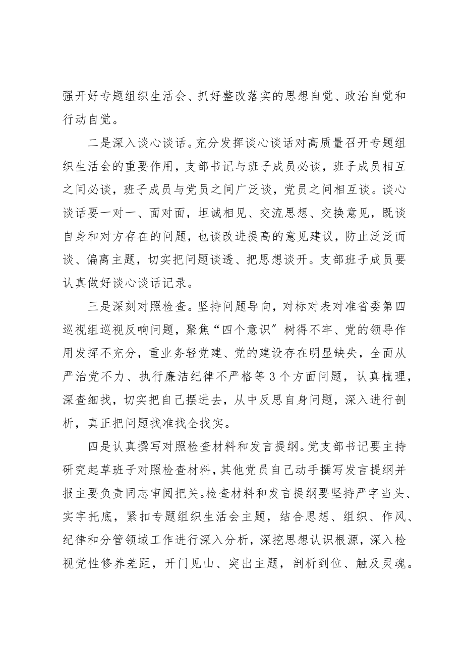 2023年党支部整改落实巡视反馈问题专题组织生活会方案.docx_第2页