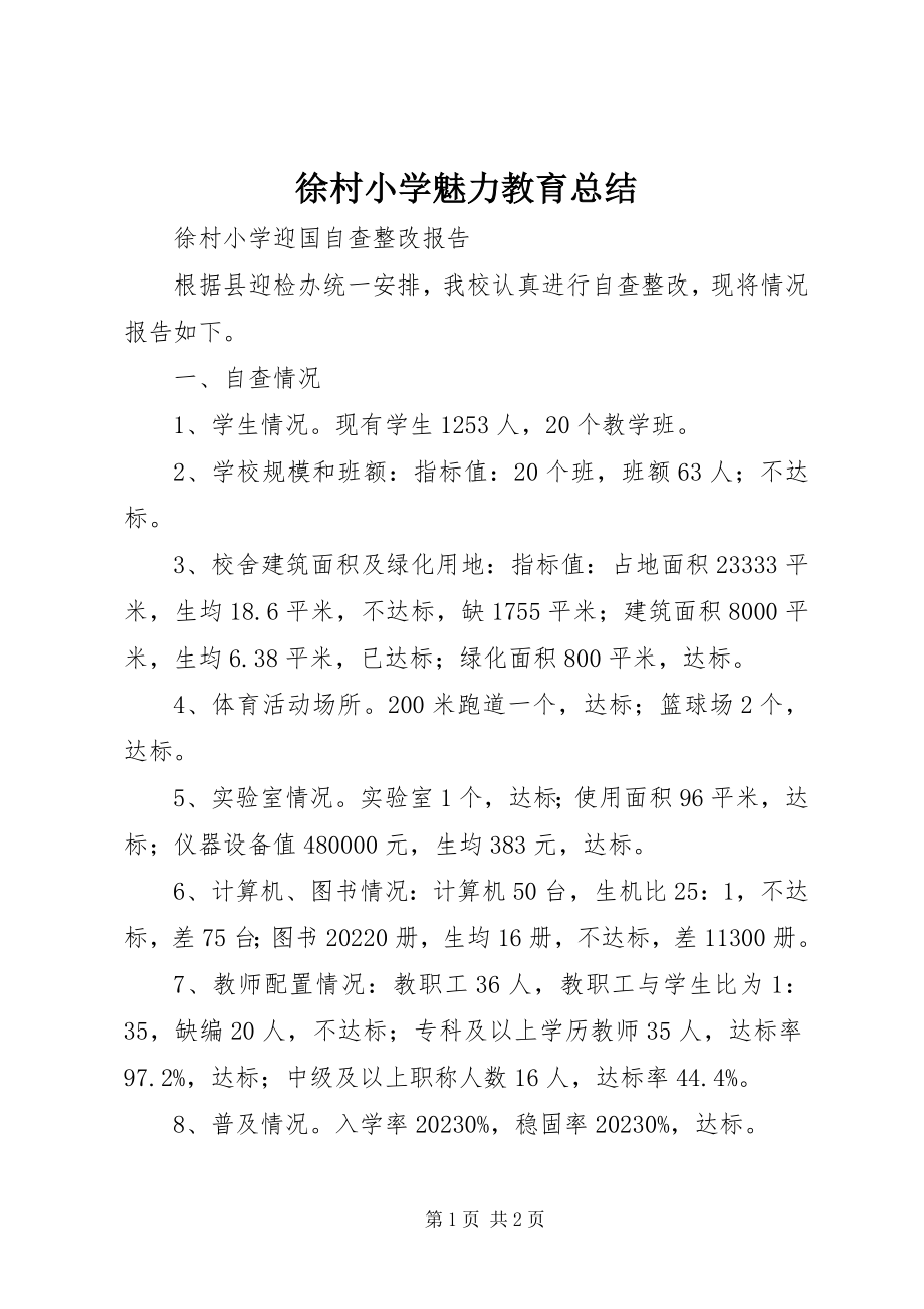 2023年徐村小学魅力教育总结.docx_第1页