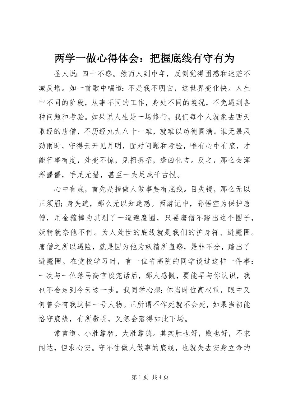 2023年两学一做心得体会把握底线有守有为.docx_第1页