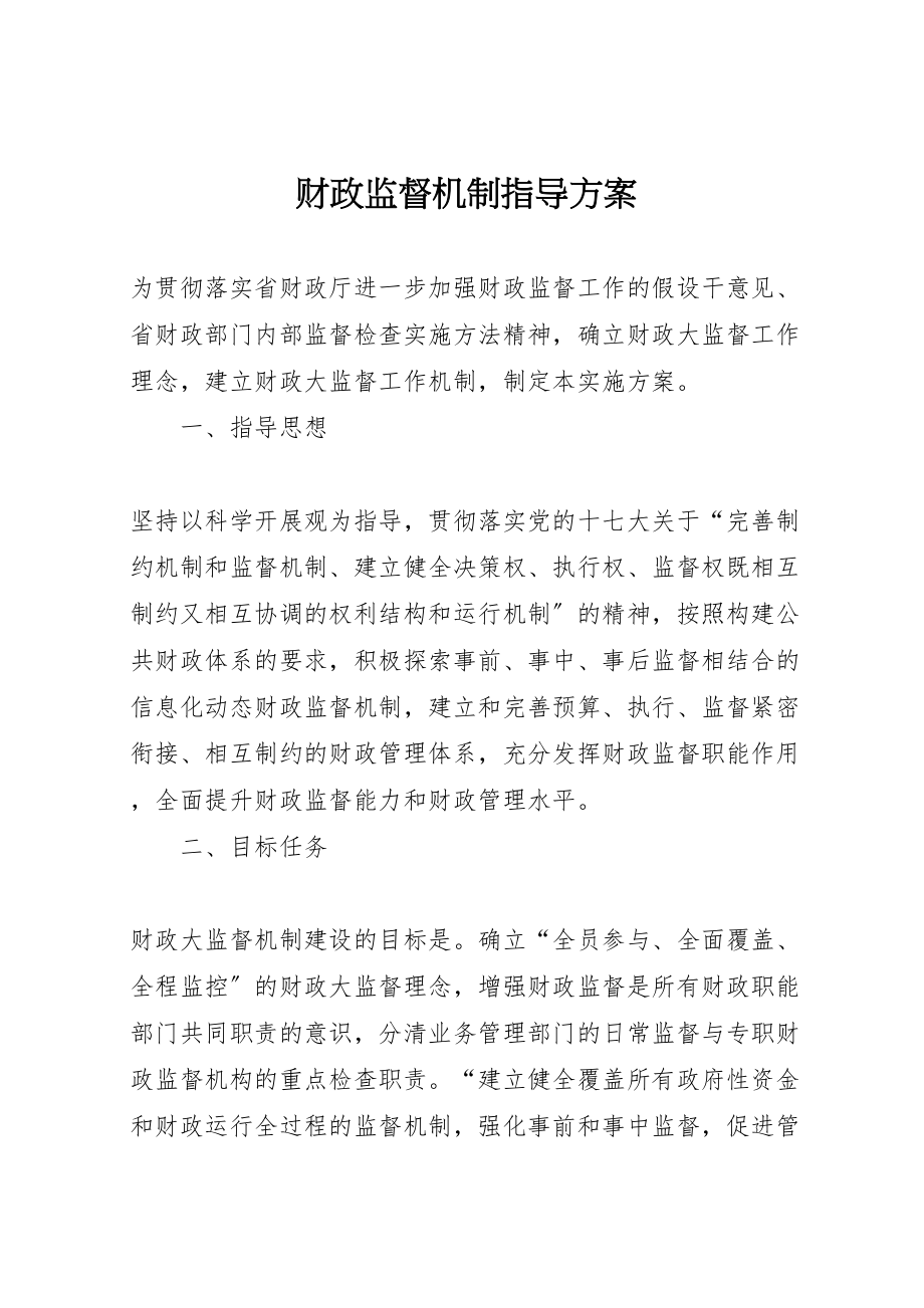 2023年财政监督机制指导方案.doc_第1页