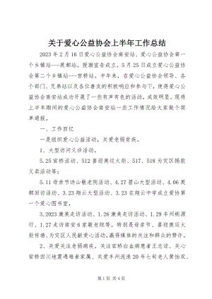 2023年爱心公益协会上半年工作总结.docx