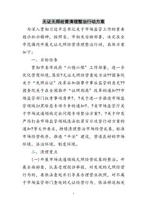 2023年无证无照经营清理整治行动方案范文.doc