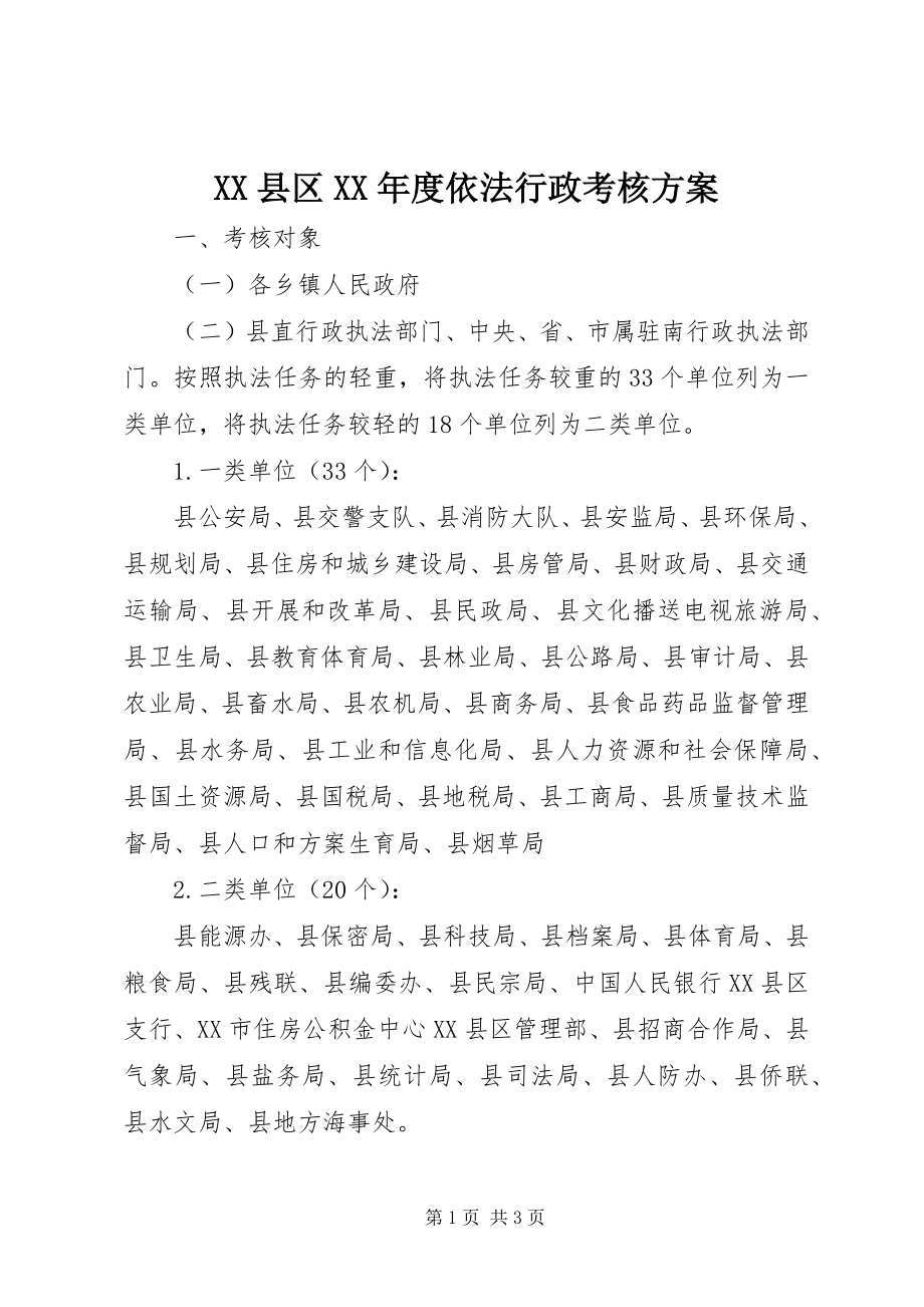 2023年XX县区度依法行政考核方案新编.docx_第1页