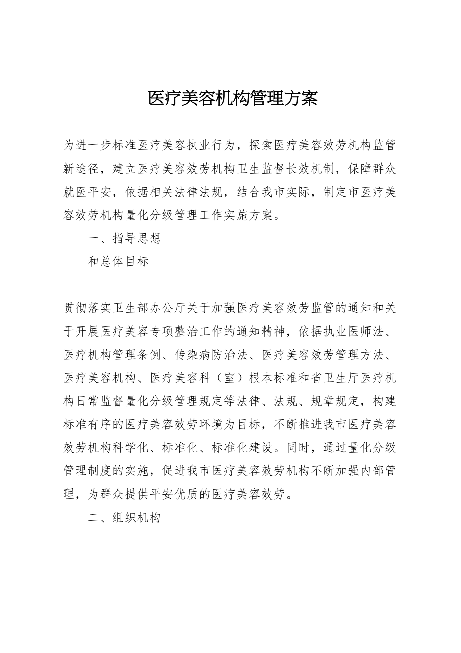 2023年医疗美容机构管理方案.doc_第1页