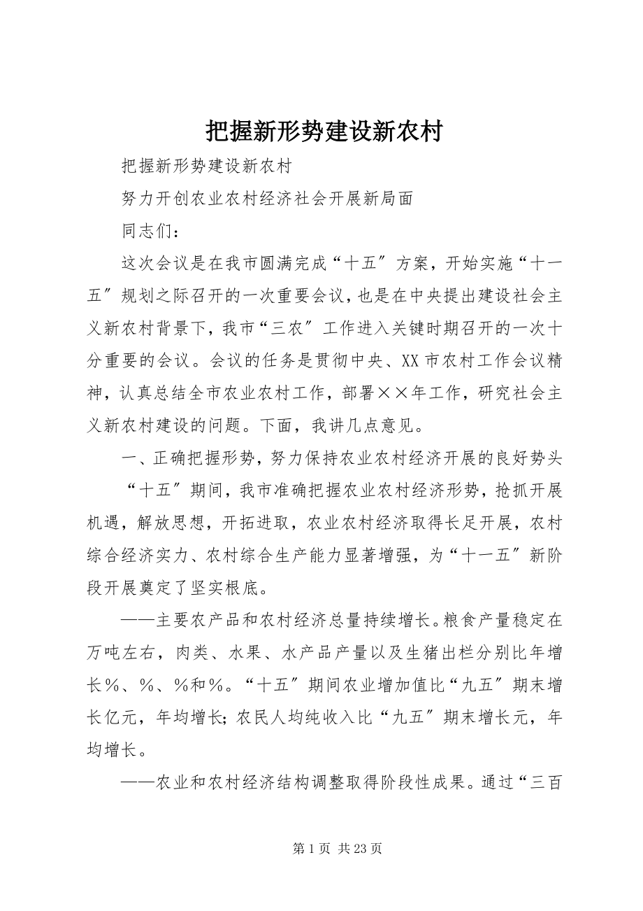 2023年把握新形势建设新农村新编.docx_第1页