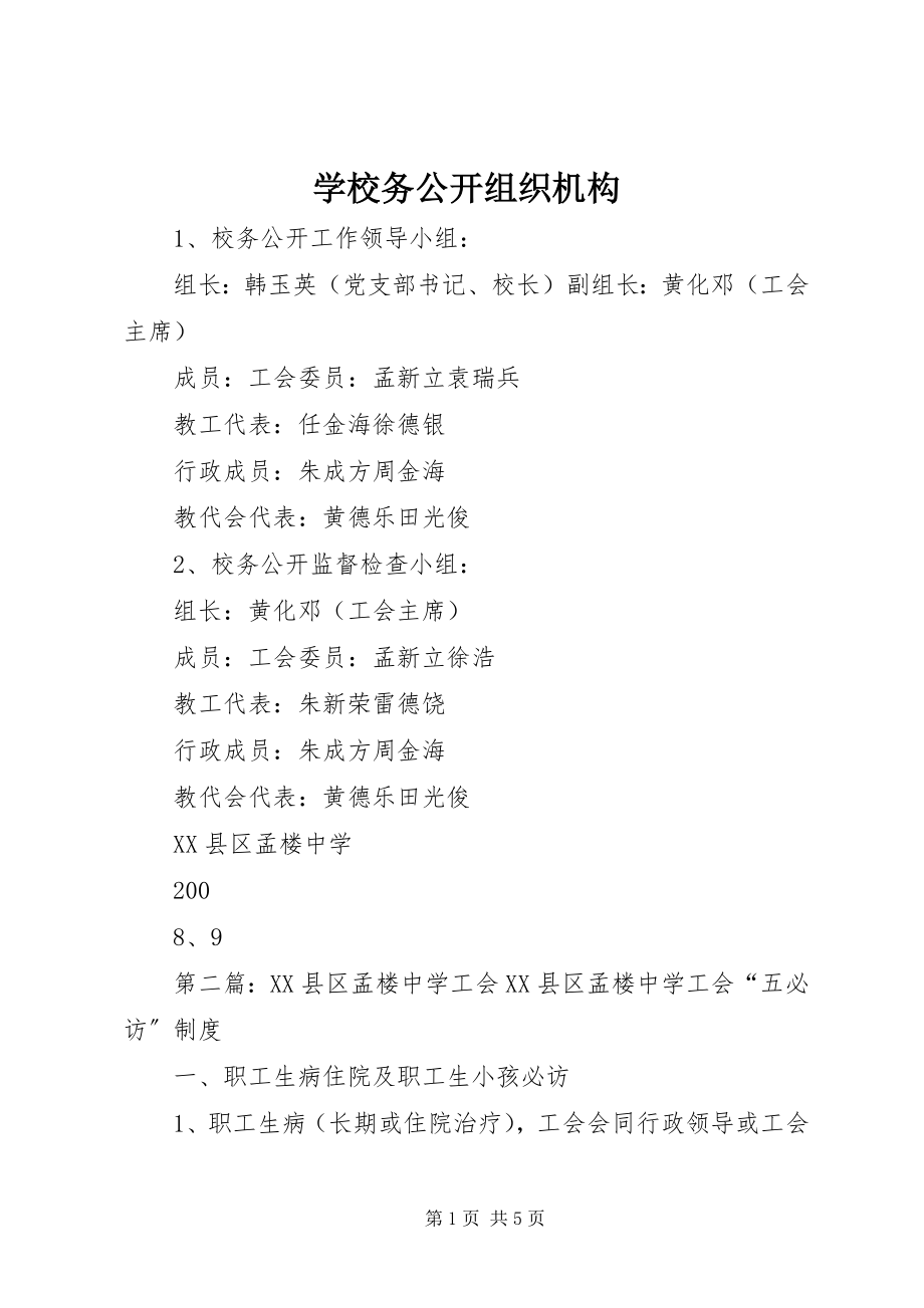 2023年学校务公开组织机构.docx_第1页