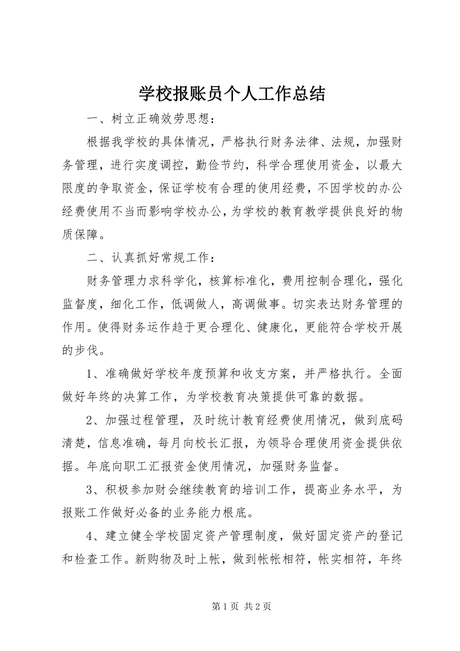 2023年学校报账员个人工作总结.docx_第1页