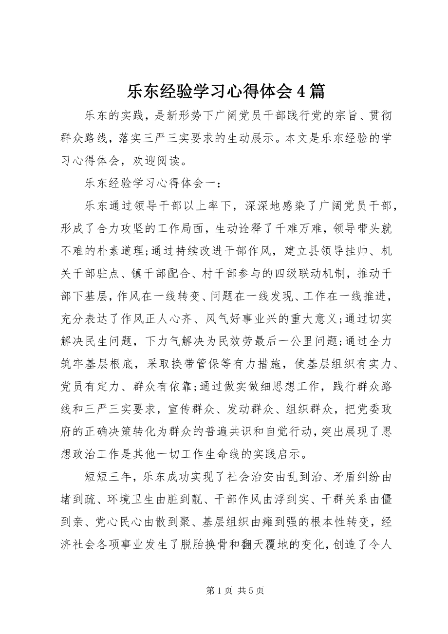 2023年乐东经验学习心得体会4篇.docx_第1页