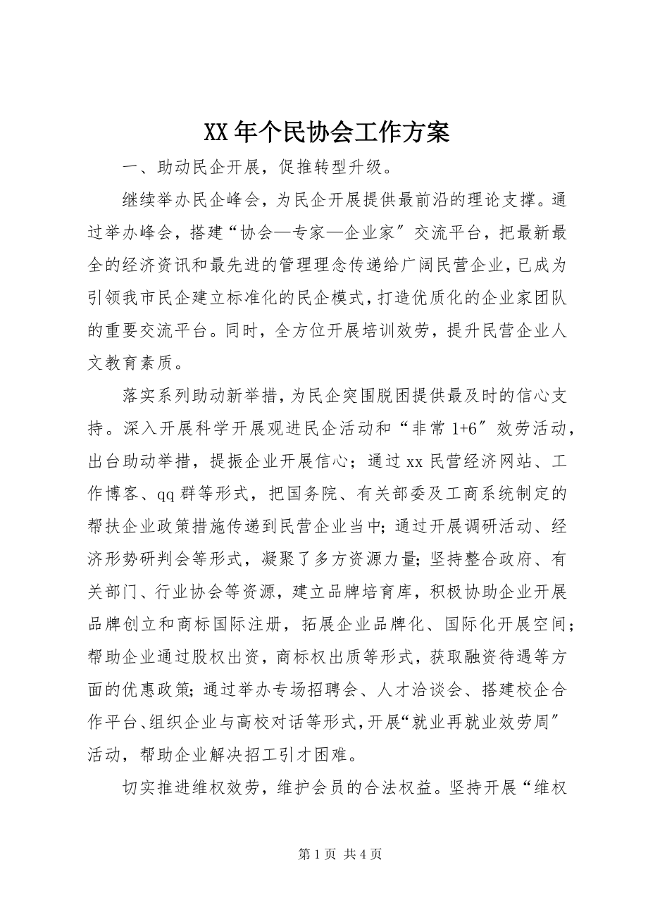 2023年个民协会工作计划.docx_第1页