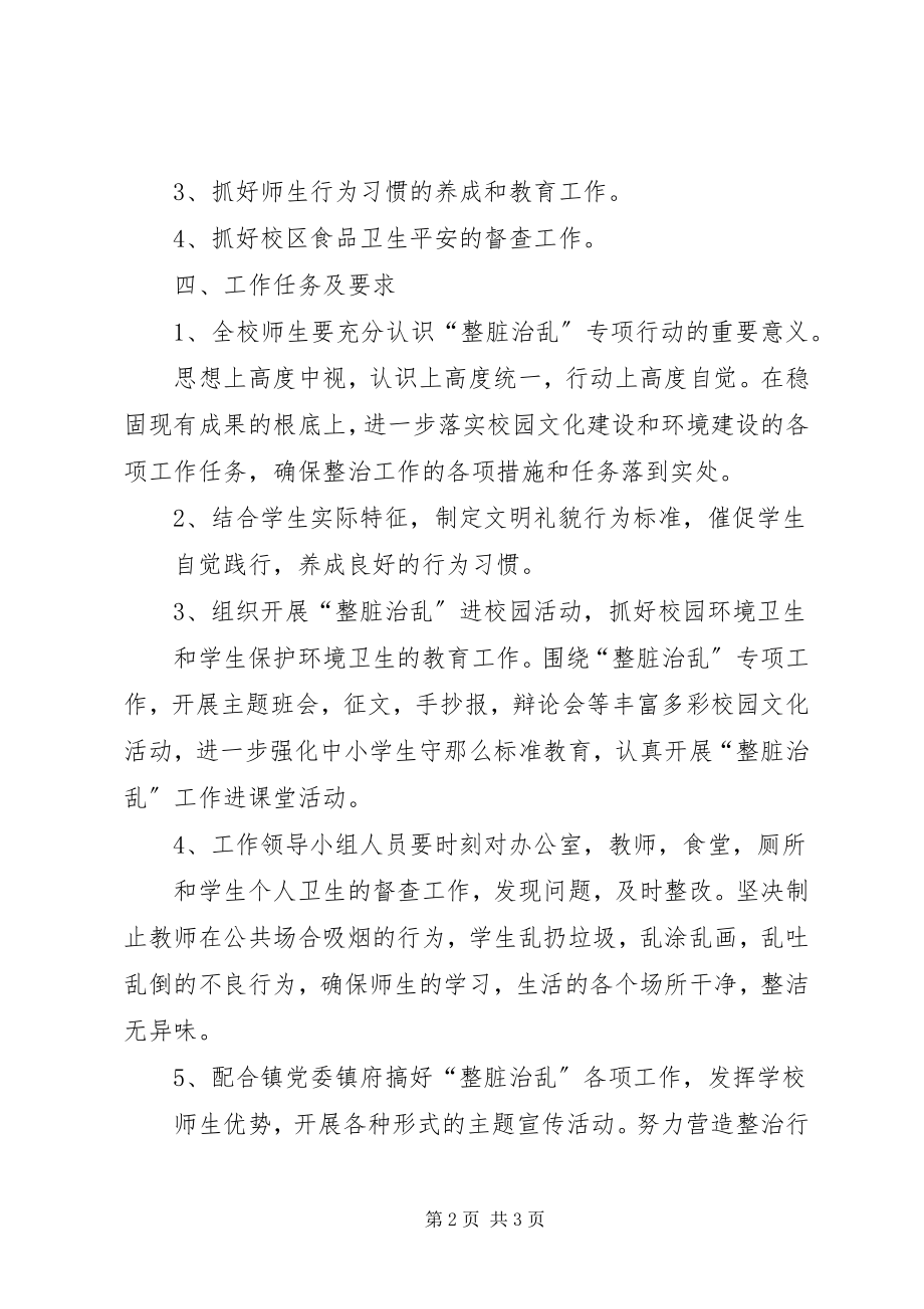 2023年马场镇三岔小学整脏治乱实施方案本站推荐.docx_第2页