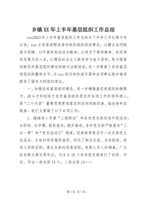 2023年乡镇上半年基层组织工作总结.docx