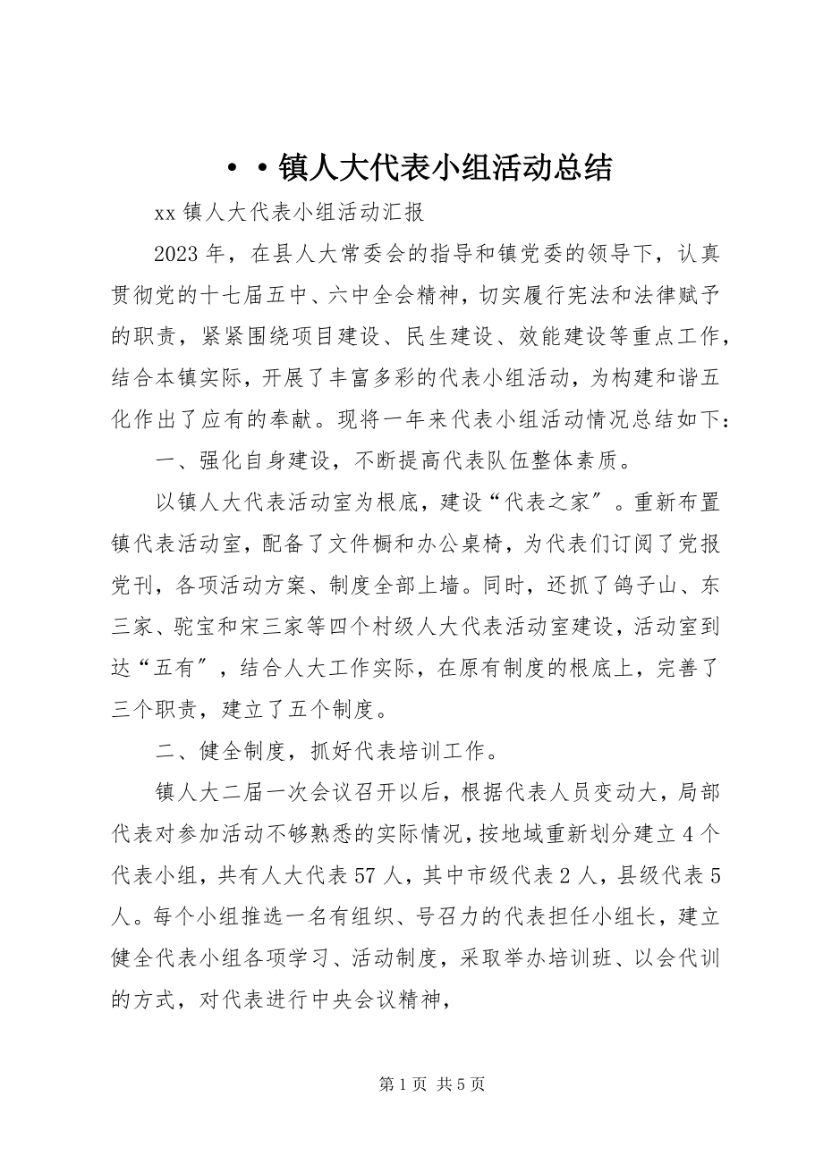 2023年xx镇人大代表小组活动总结.docx_第1页