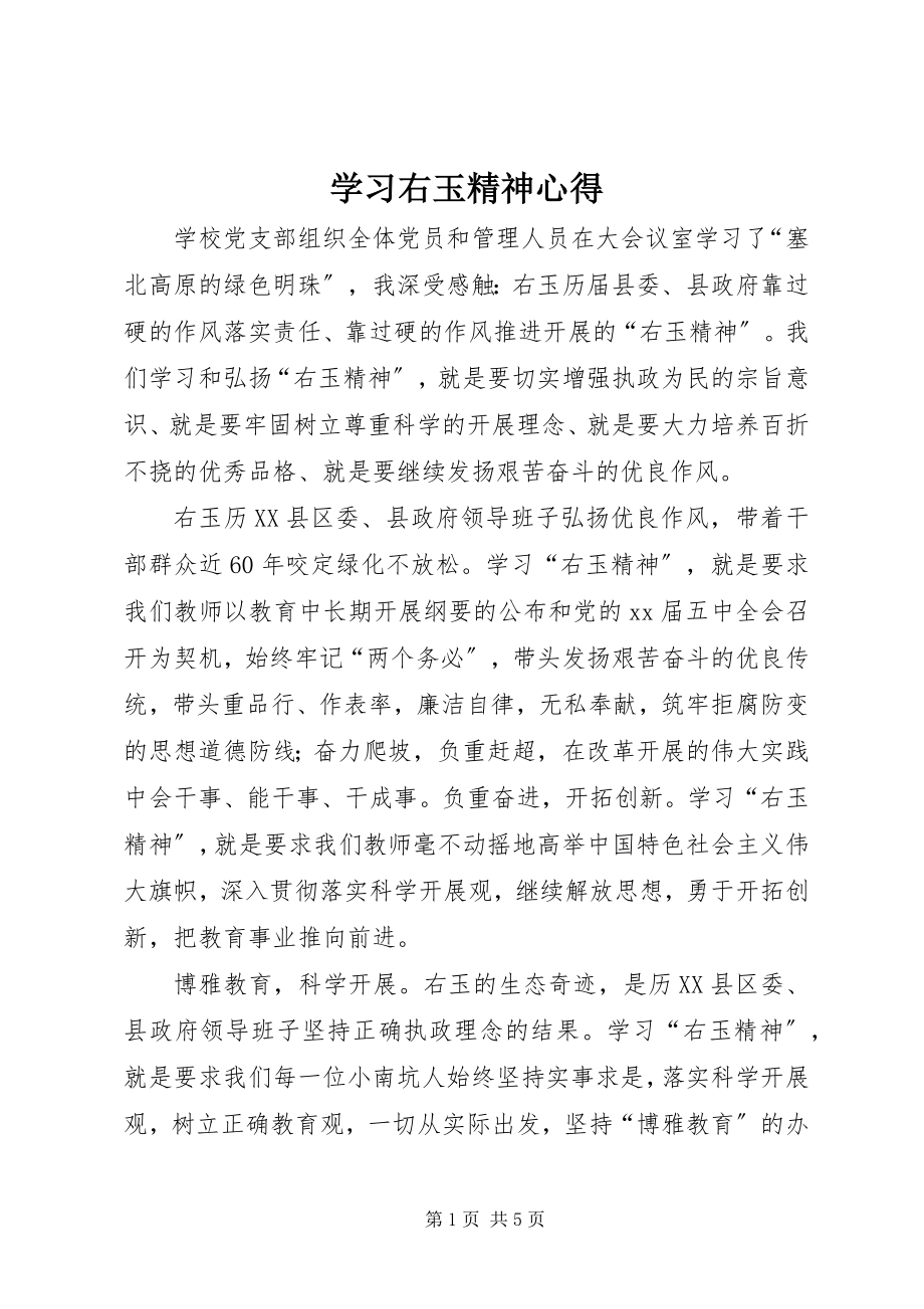 2023年学习右玉精神心得.docx_第1页