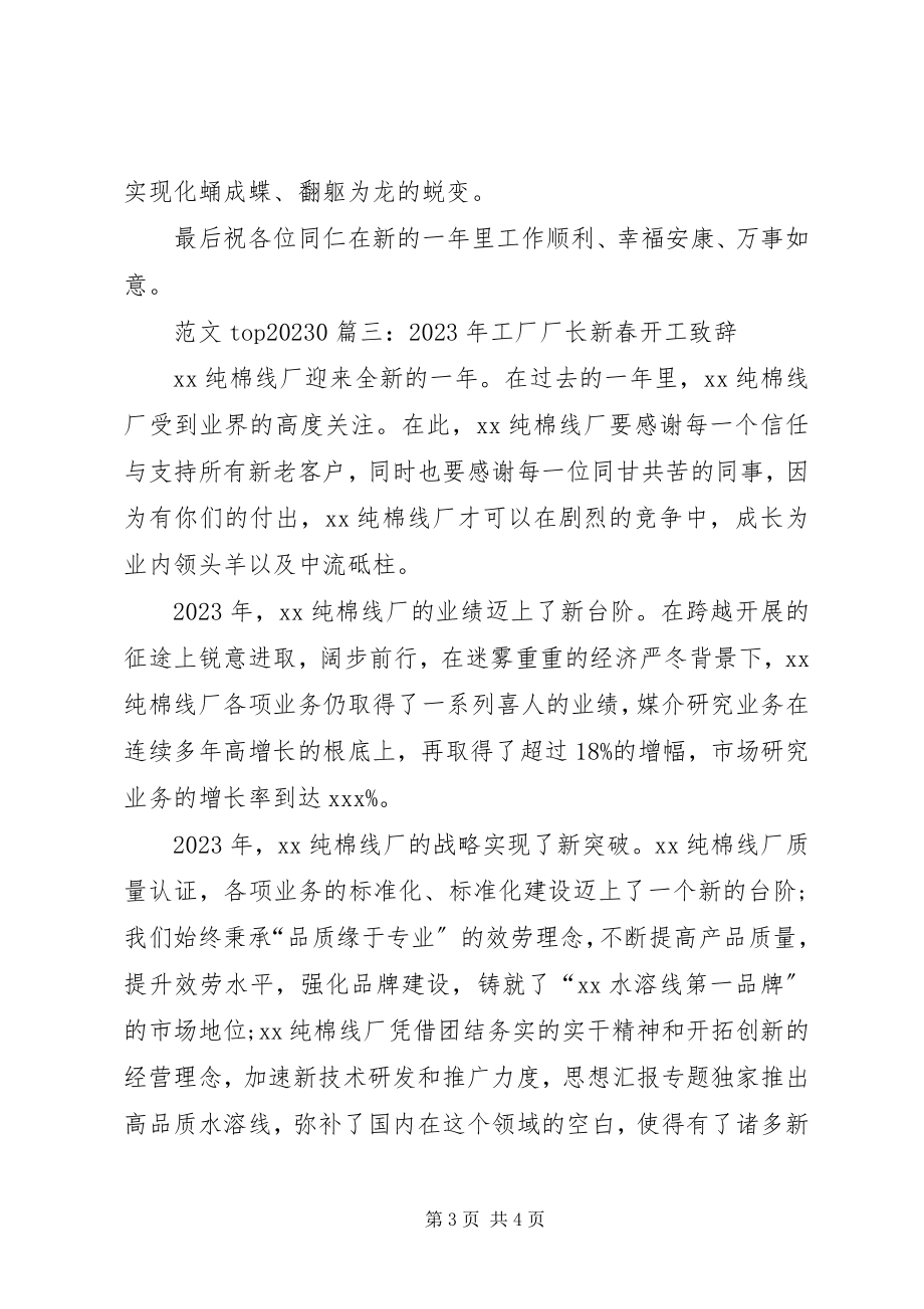 2023年公司领导某年新春开工大吉致辞3篇.docx_第3页