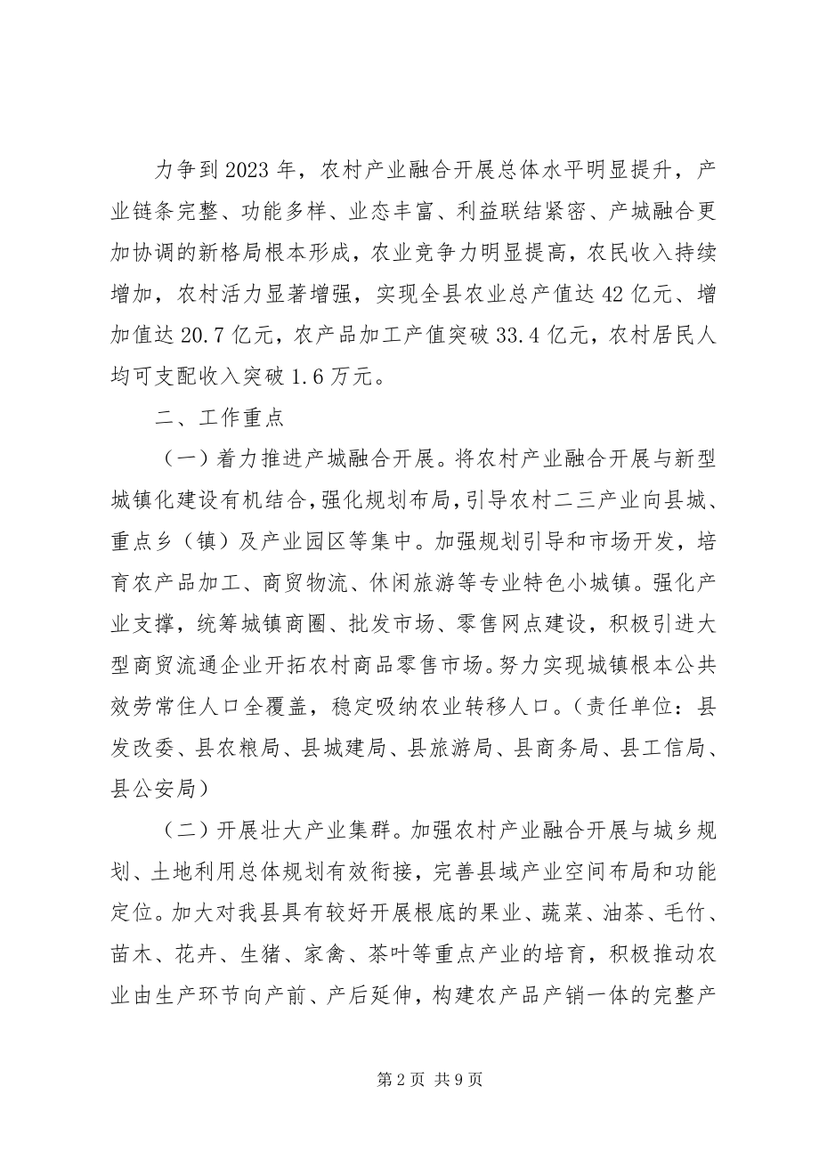 2023年推进农村产业融合发展实施方案.docx_第2页