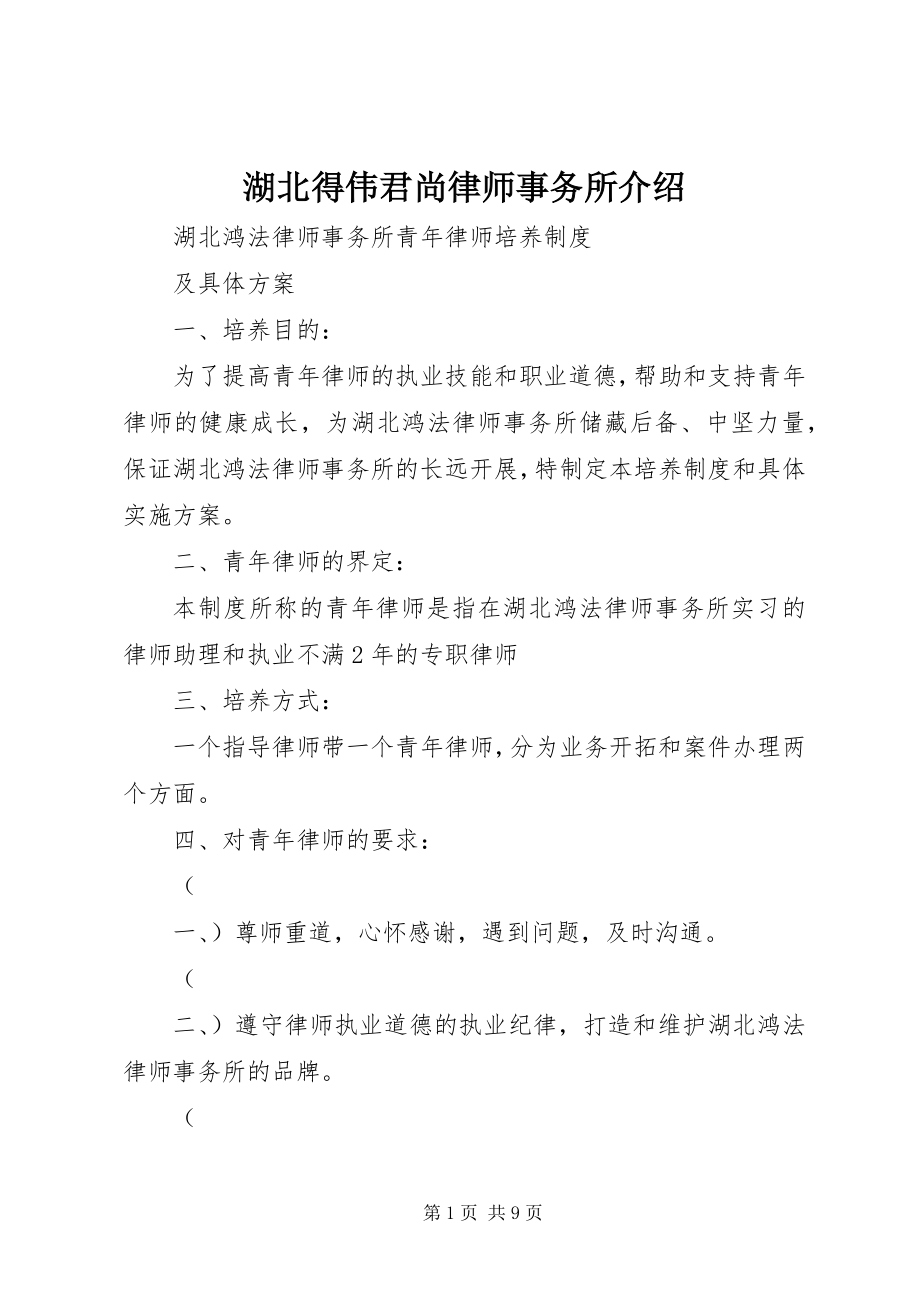 2023年湖北得伟君尚律师事务所介绍.docx_第1页