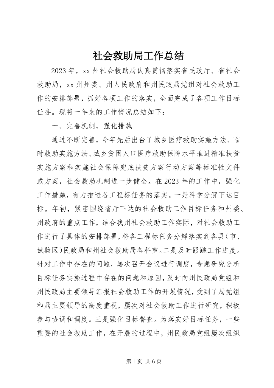 2023年社会救助局工作总结.docx_第1页