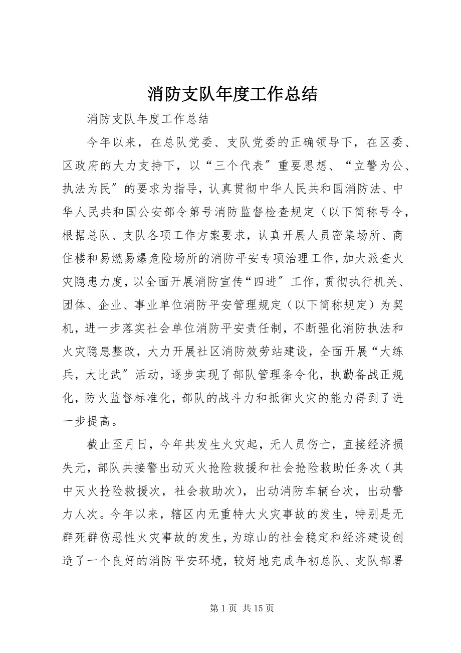 2023年消防支队年度工作总结.docx_第1页