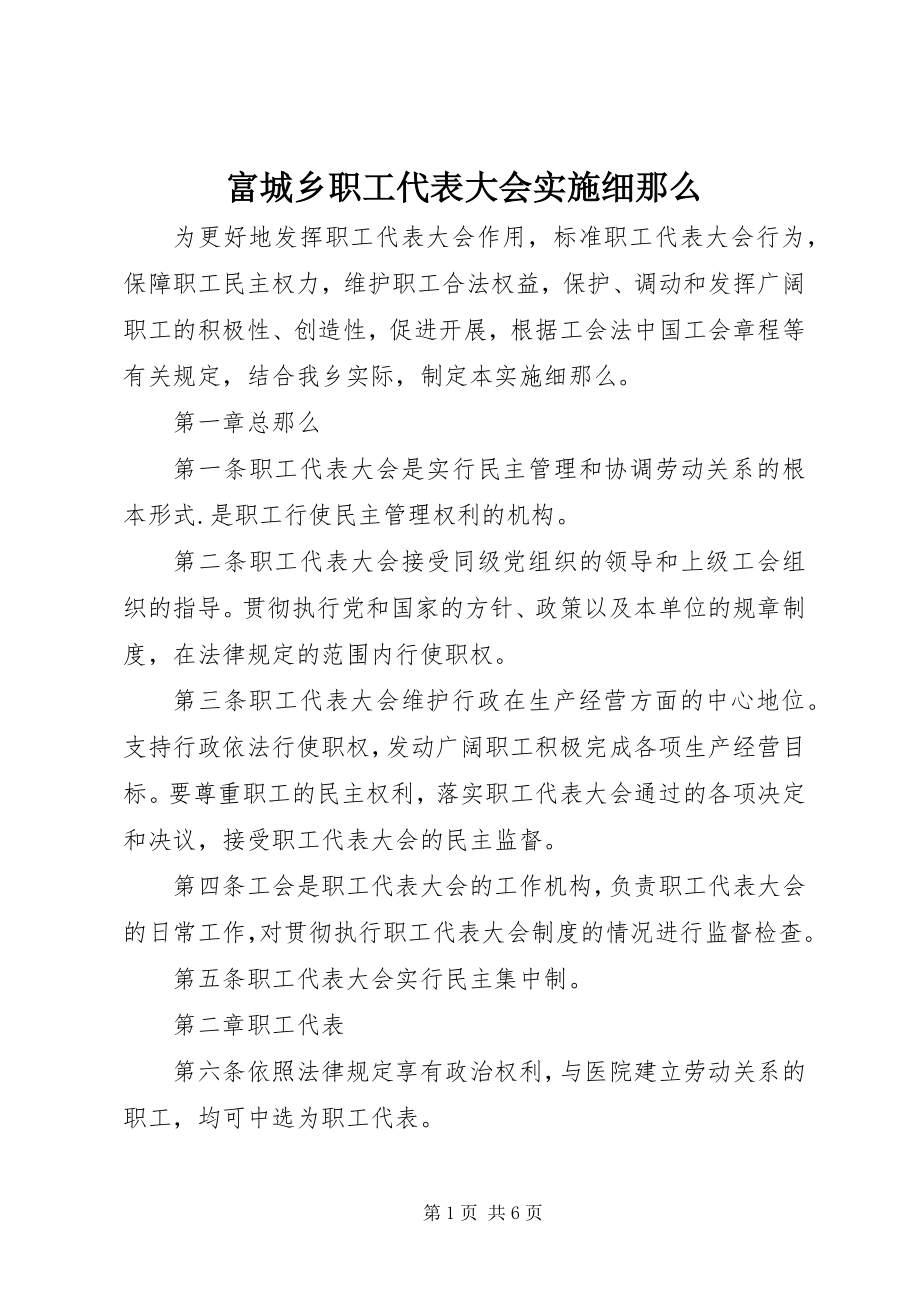 2023年富城乡职工代表大会实施细则.docx_第1页