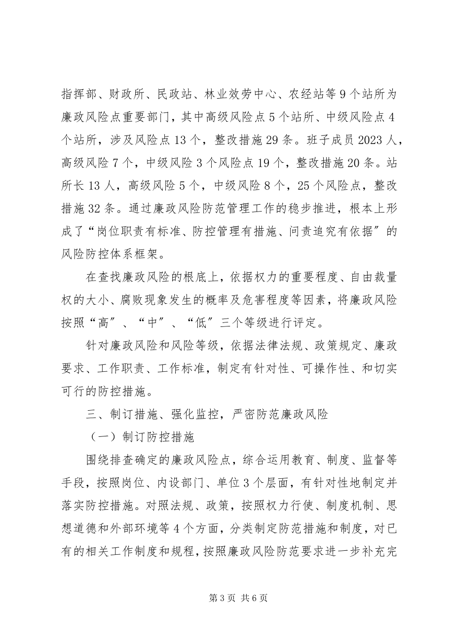 2023年乡镇廉政风险防控工作总结2.docx_第3页