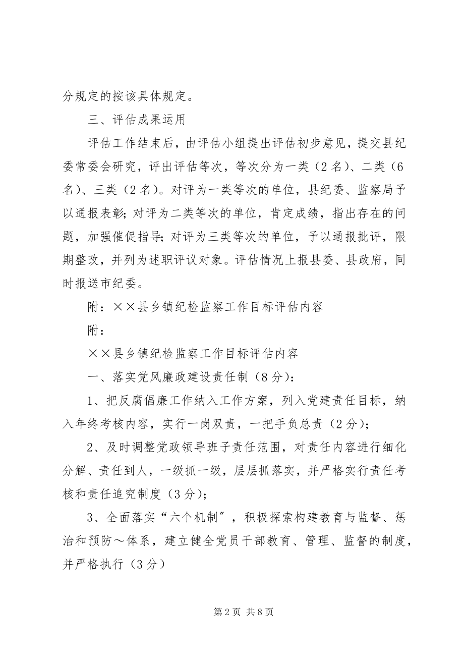 2023年县乡镇纪检监察工作评估办法.docx_第2页