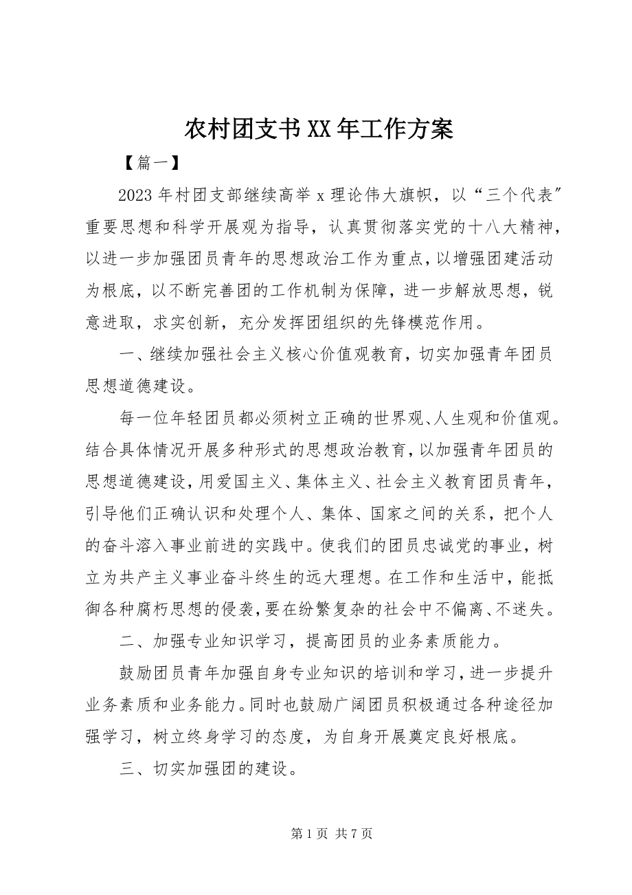 2023年农村团支书工作计划.docx_第1页