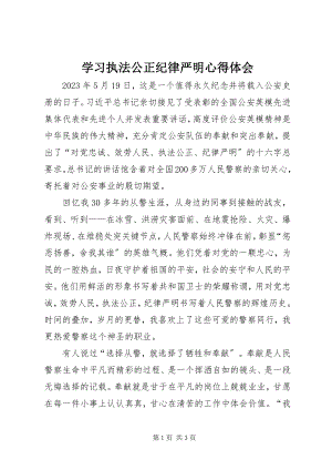 2023年学习执法公正纪律严明心得体会.docx