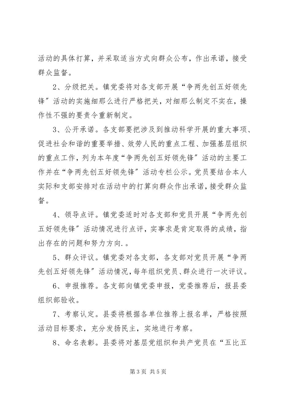 2023年学习镇党委“争两先创五好当先锋”活动的实施方案.docx_第3页