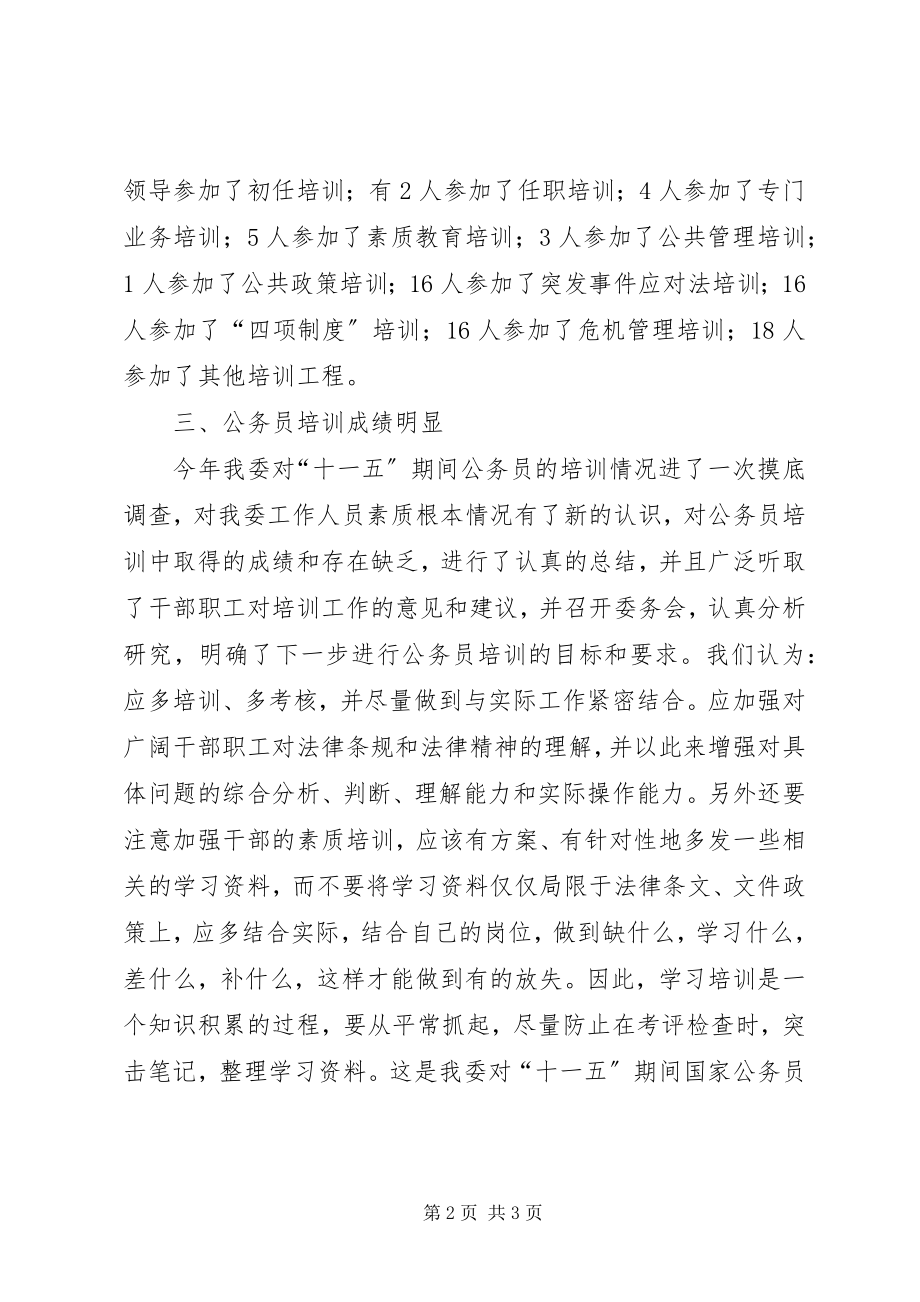 2023年经济委员会十一五期间公务员培训的工作总结.docx_第2页