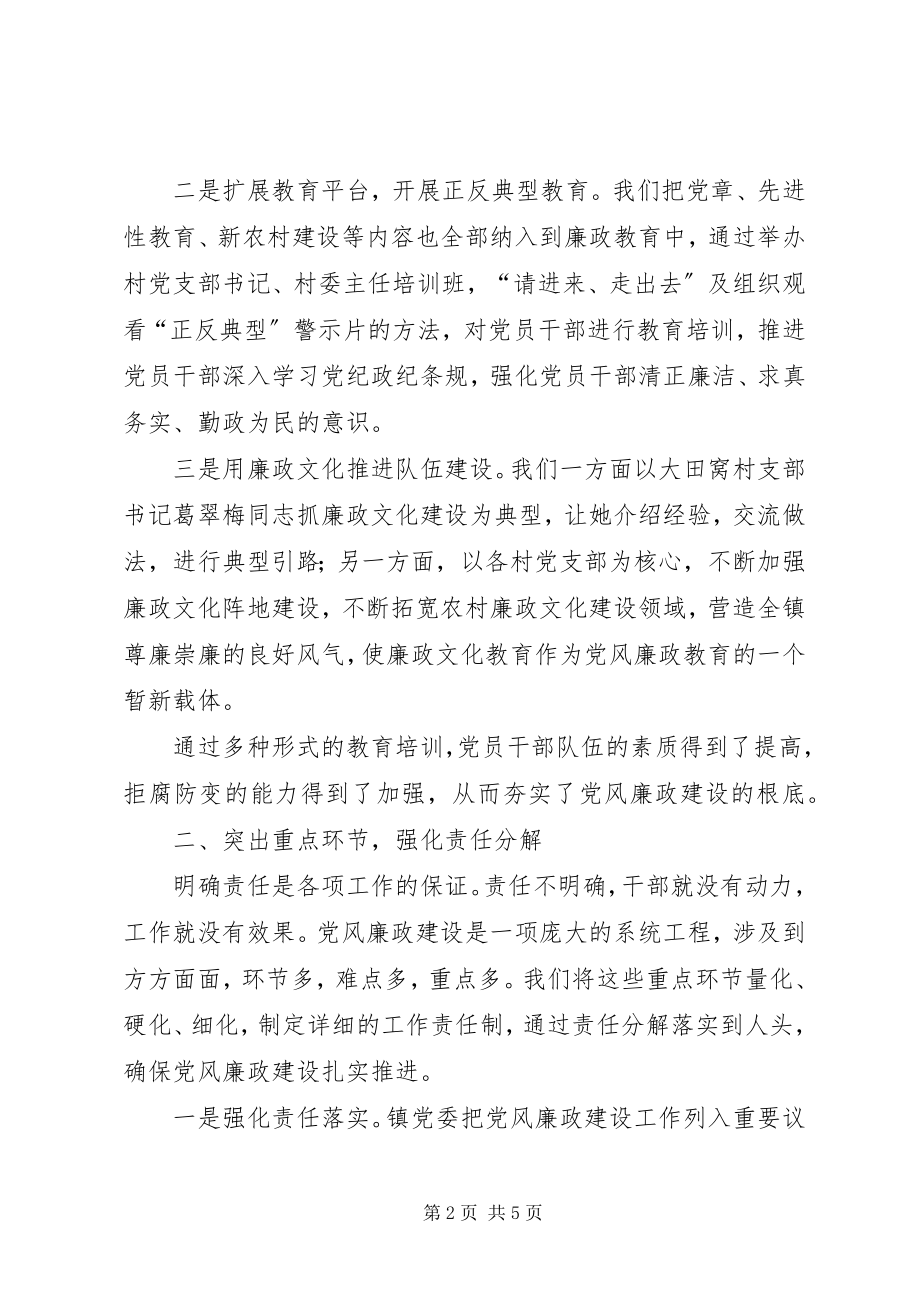 2023年镇落实党廉建设工作汇报.docx_第2页