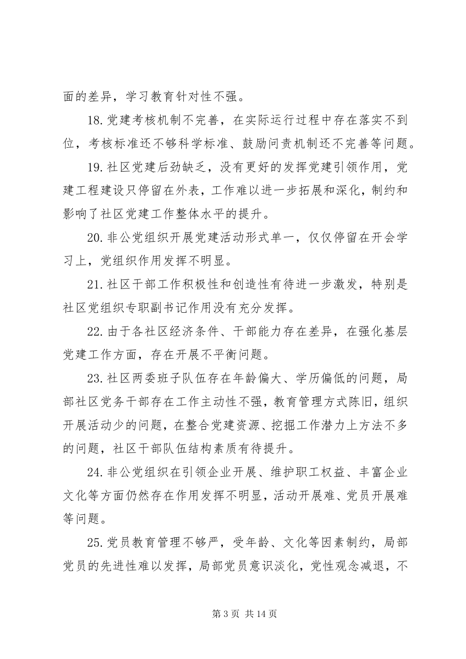 2023年例党建工作问题清单新编.docx_第3页