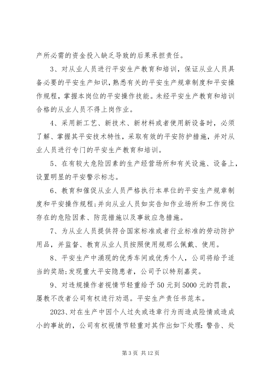 2023年安全质量责任书经典模板新编.docx_第3页