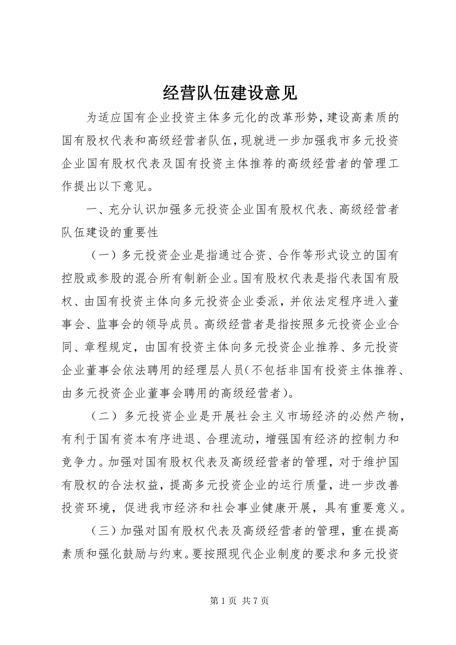 2023年经营队伍建设意见.docx_第1页