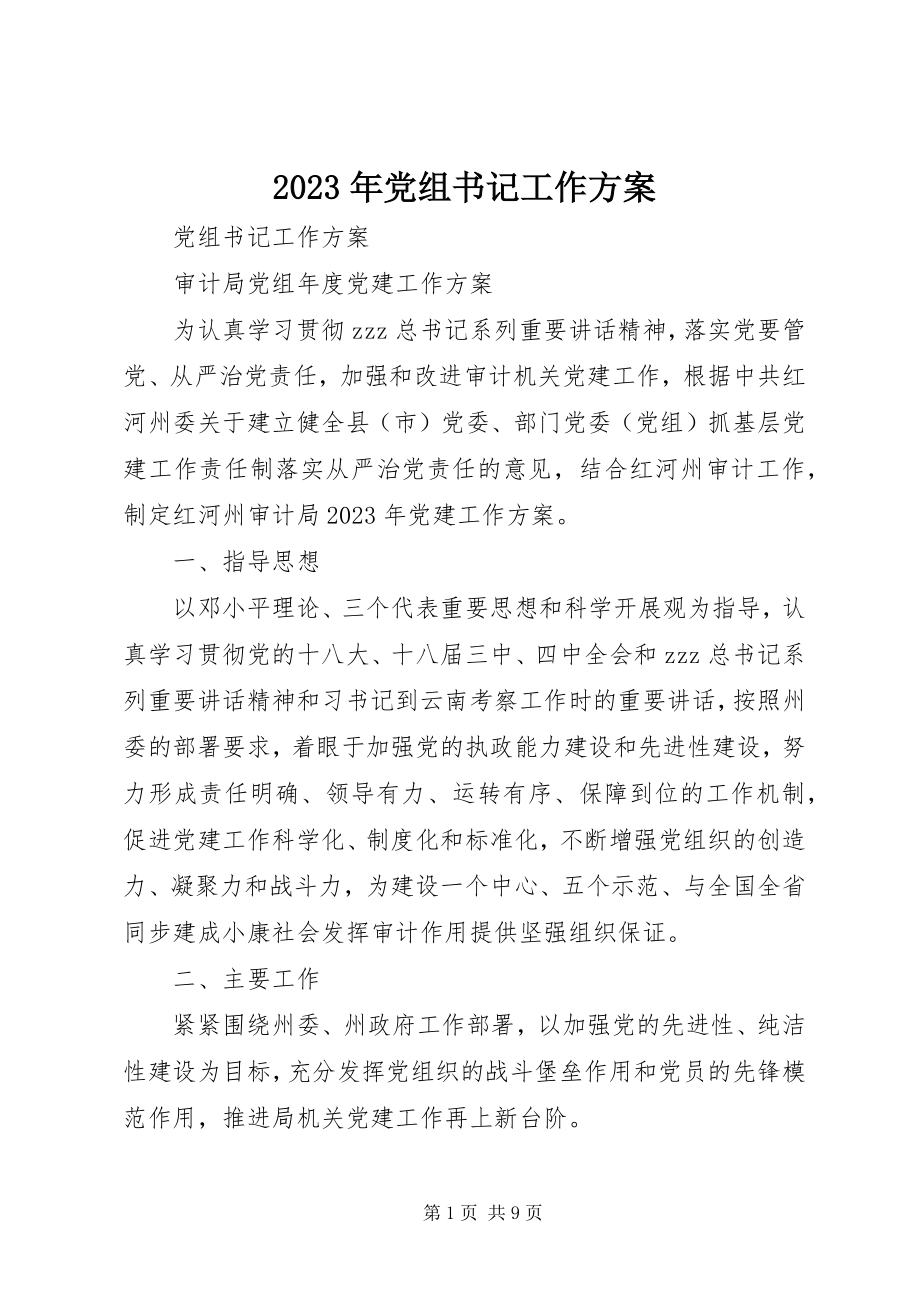 2023年党组书记工作计划.docx_第1页