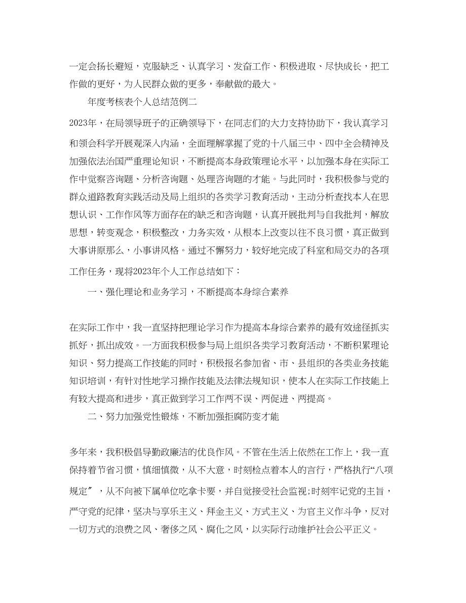 2023年度工作总结度考核表个人总结范例2.docx_第2页