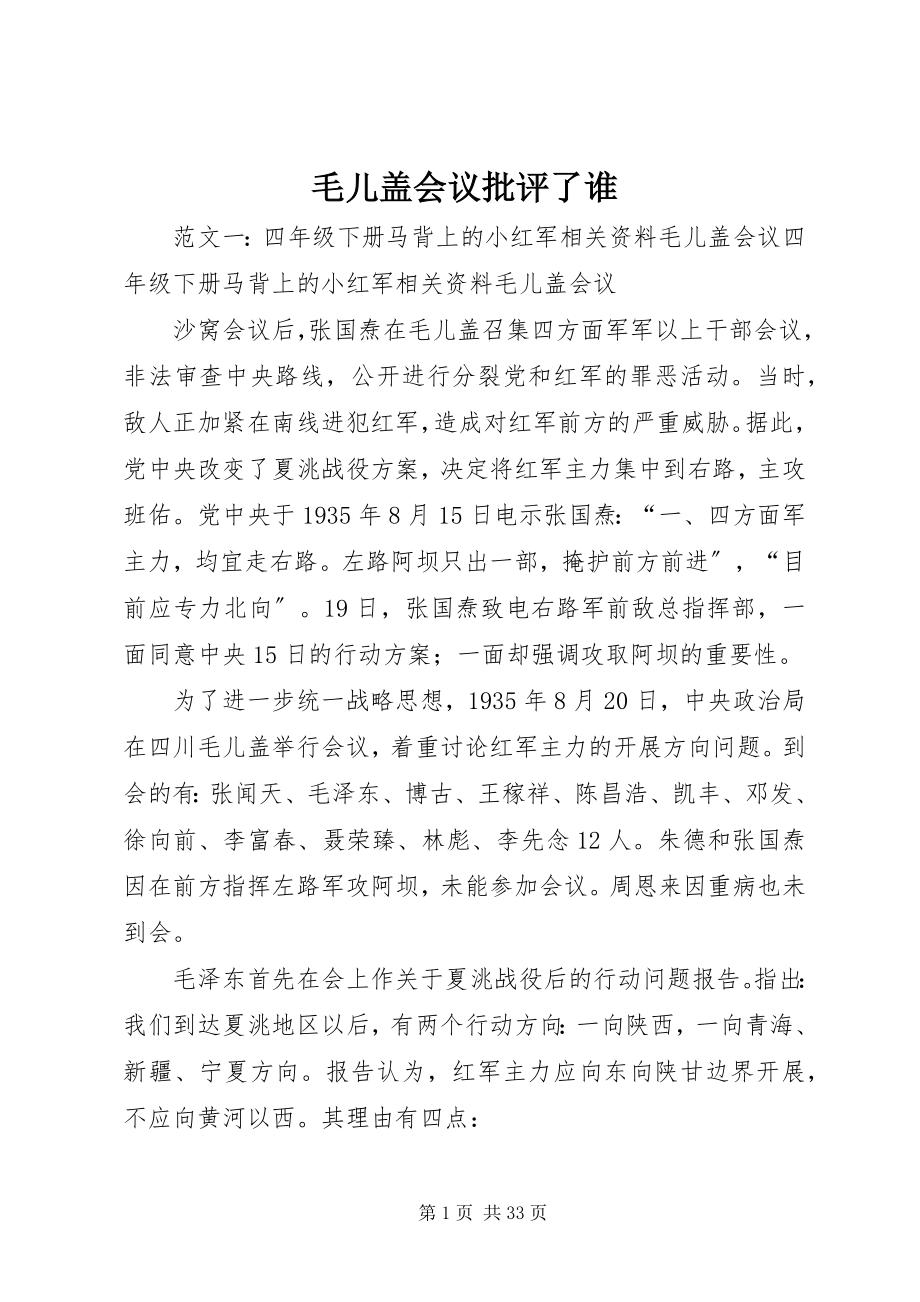 2023年毛儿盖会议批评了谁.docx_第1页