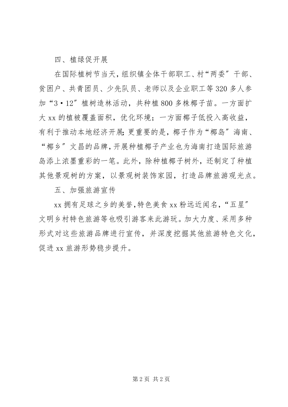 2023年乡镇第一季度旅游工作总结.docx_第2页