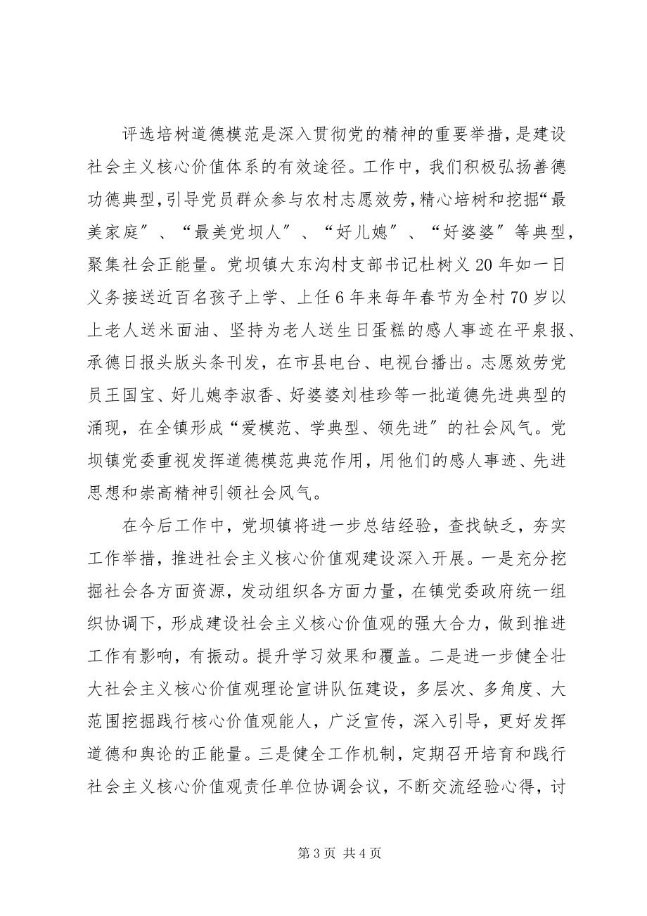 2023年乡镇培育和践行社会主义核心价值观工作汇报.docx_第3页