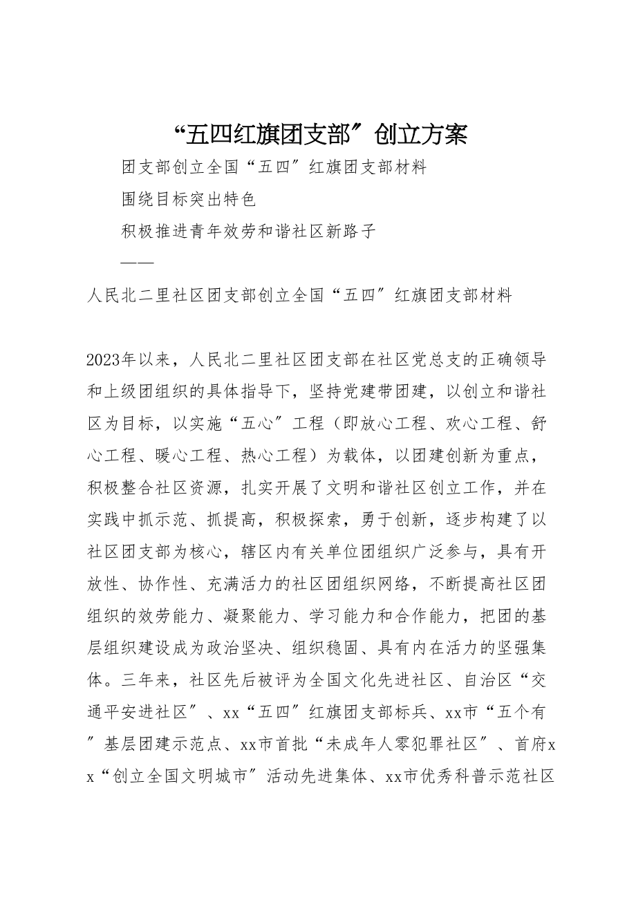 2023年五四红旗团支部创建方案 3.doc_第1页