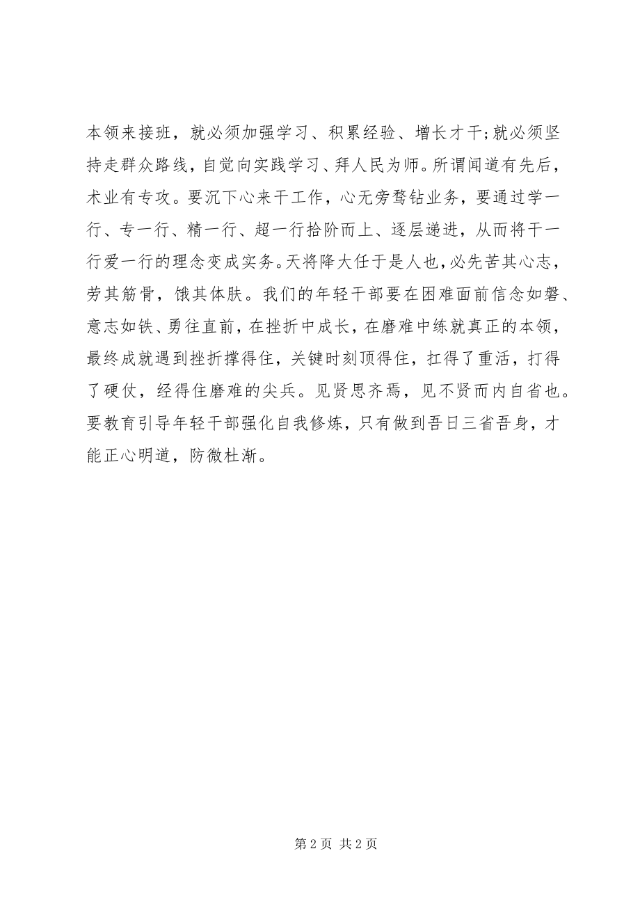 2023年学习全国组工会议精神心得体会培养好年轻干部.docx_第2页