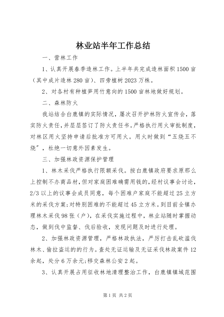 2023年林业站半工作总结.docx_第1页