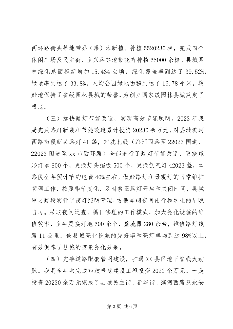 2023年市政管理局年度工作总结.docx_第3页